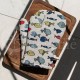 Colourful half-linen oven mitt "Small fish"